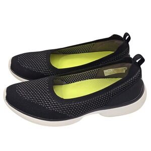 Vionic Kallie Slip On Flats 7.5 Black Comfort Travel Walking Minimal Athleisure